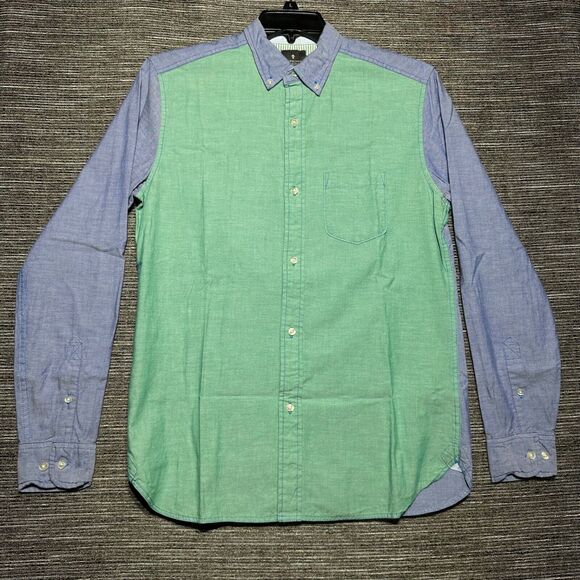 Hawkings McGill Button Up Shirt Men's S Green Blue Long Sleeve - Picture 1 of 12
